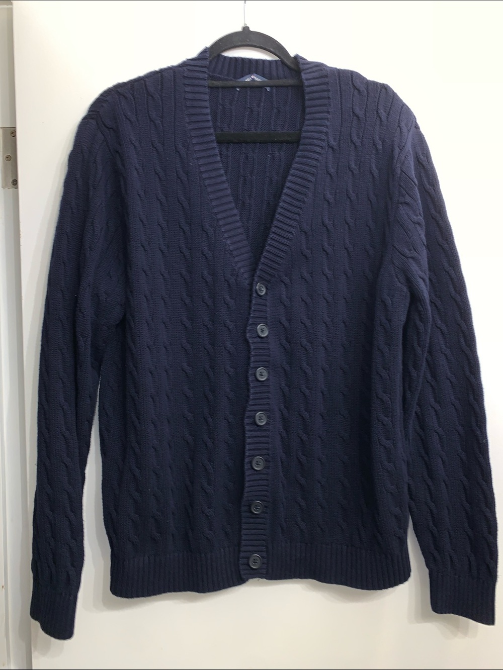 Brandy Melville Oversized Navy Cable-Knit Cardigan